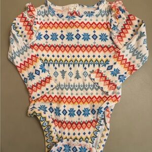 Old navy cotton cozy onsie, multicolor